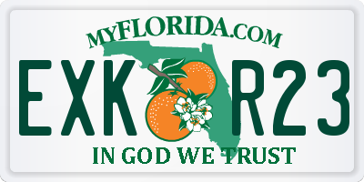 FL license plate EXKR23