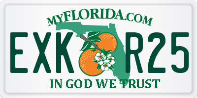 FL license plate EXKR25