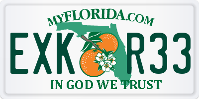 FL license plate EXKR33