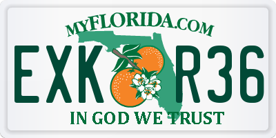 FL license plate EXKR36