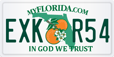 FL license plate EXKR54
