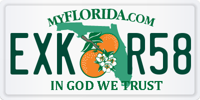 FL license plate EXKR58