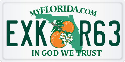 FL license plate EXKR63