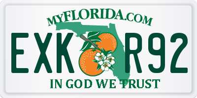 FL license plate EXKR92