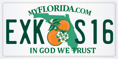 FL license plate EXKS16