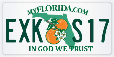 FL license plate EXKS17