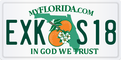 FL license plate EXKS18