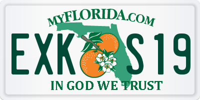 FL license plate EXKS19