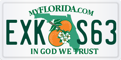 FL license plate EXKS63
