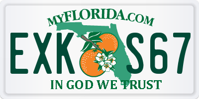 FL license plate EXKS67
