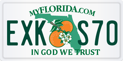 FL license plate EXKS70