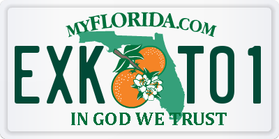 FL license plate EXKT01