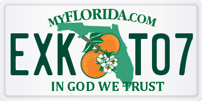 FL license plate EXKT07
