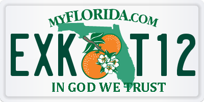 FL license plate EXKT12