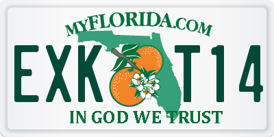 FL license plate EXKT14