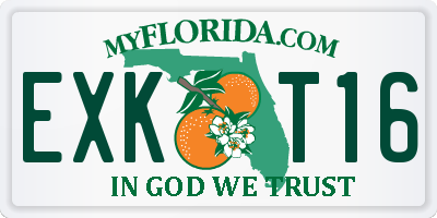FL license plate EXKT16
