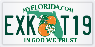 FL license plate EXKT19