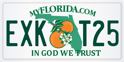 FL license plate EXKT25