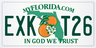 FL license plate EXKT26
