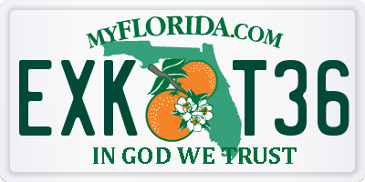 FL license plate EXKT36