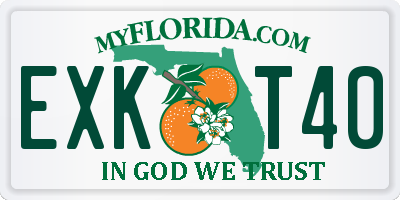 FL license plate EXKT40