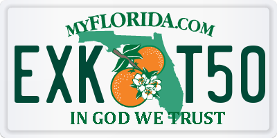 FL license plate EXKT50