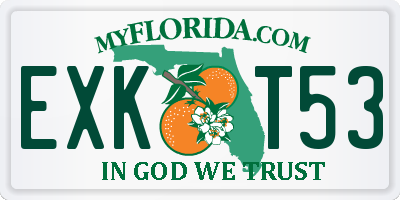 FL license plate EXKT53