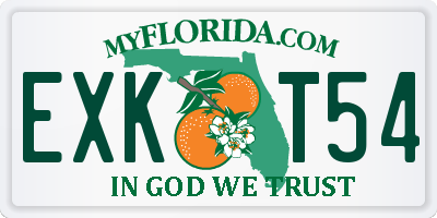 FL license plate EXKT54