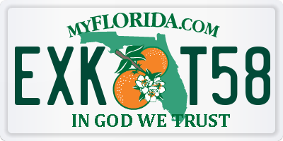 FL license plate EXKT58