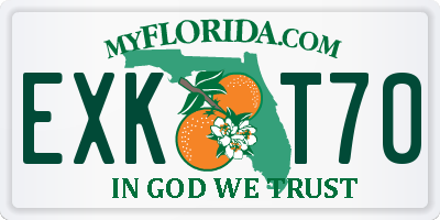 FL license plate EXKT70