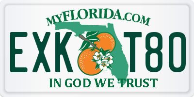 FL license plate EXKT80