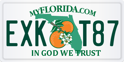 FL license plate EXKT87