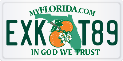 FL license plate EXKT89