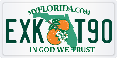 FL license plate EXKT90