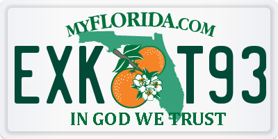 FL license plate EXKT93