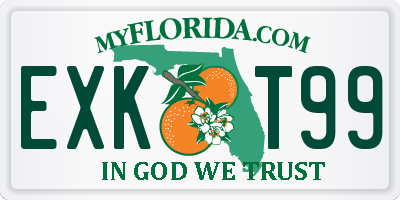 FL license plate EXKT99