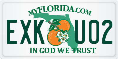 FL license plate EXKU02
