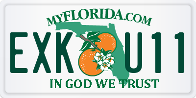 FL license plate EXKU11