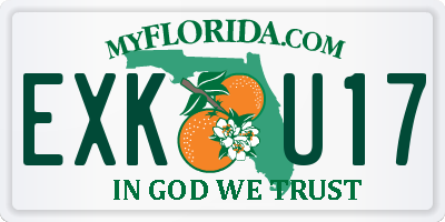 FL license plate EXKU17