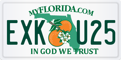 FL license plate EXKU25