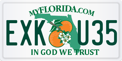 FL license plate EXKU35
