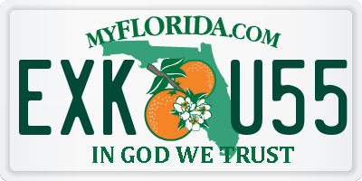 FL license plate EXKU55