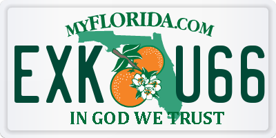 FL license plate EXKU66