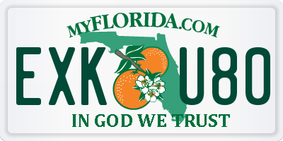 FL license plate EXKU80