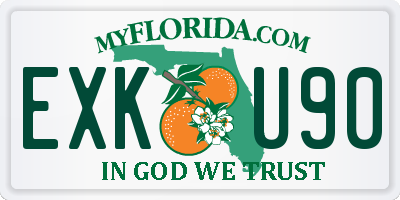 FL license plate EXKU90