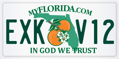 FL license plate EXKV12