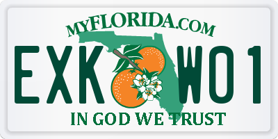 FL license plate EXKW01