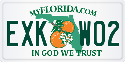 FL license plate EXKW02