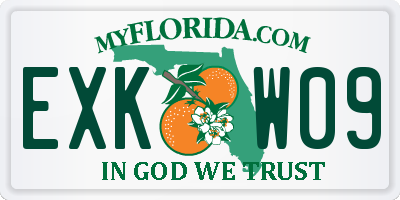 FL license plate EXKW09