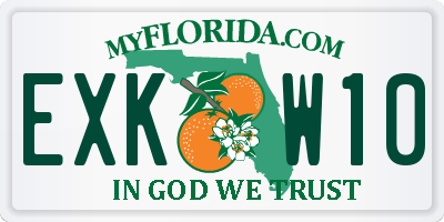 FL license plate EXKW10